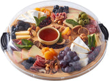 Farberware 14" Round Build-A-Board Cutting Board with Five Compartments and Clear Locking Lid