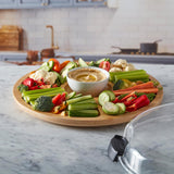 Farberware 14" Round Build-A-Board Cutting Board with Five Compartments and Clear Locking Lid