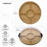 Farberware 14" Round Build-A-Board Cutting Board with Five Compartments and Clear Locking Lid
