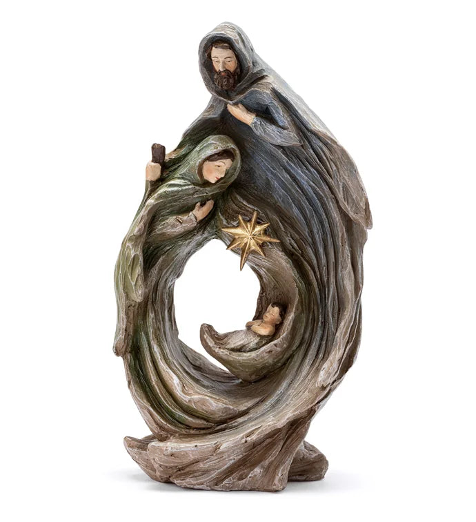 Napco Woodcut Swirl Nativity