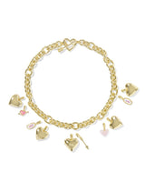Jayna Mother Of Pearl Statement Valentines Necklace - Gold Plated