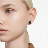 Swarovski Idyllia Clover Stud Earrings - Clover, Green, Gold-tone plated