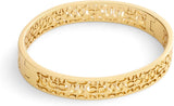 Coach Signature Quilted Cut Out Hinged Bangle Bracelet