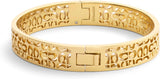 Coach Signature Quilted Cut Out Hinged Bangle Bracelet