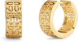 Coach Signature Quilted Cut Out Huggie Hoop Earrings