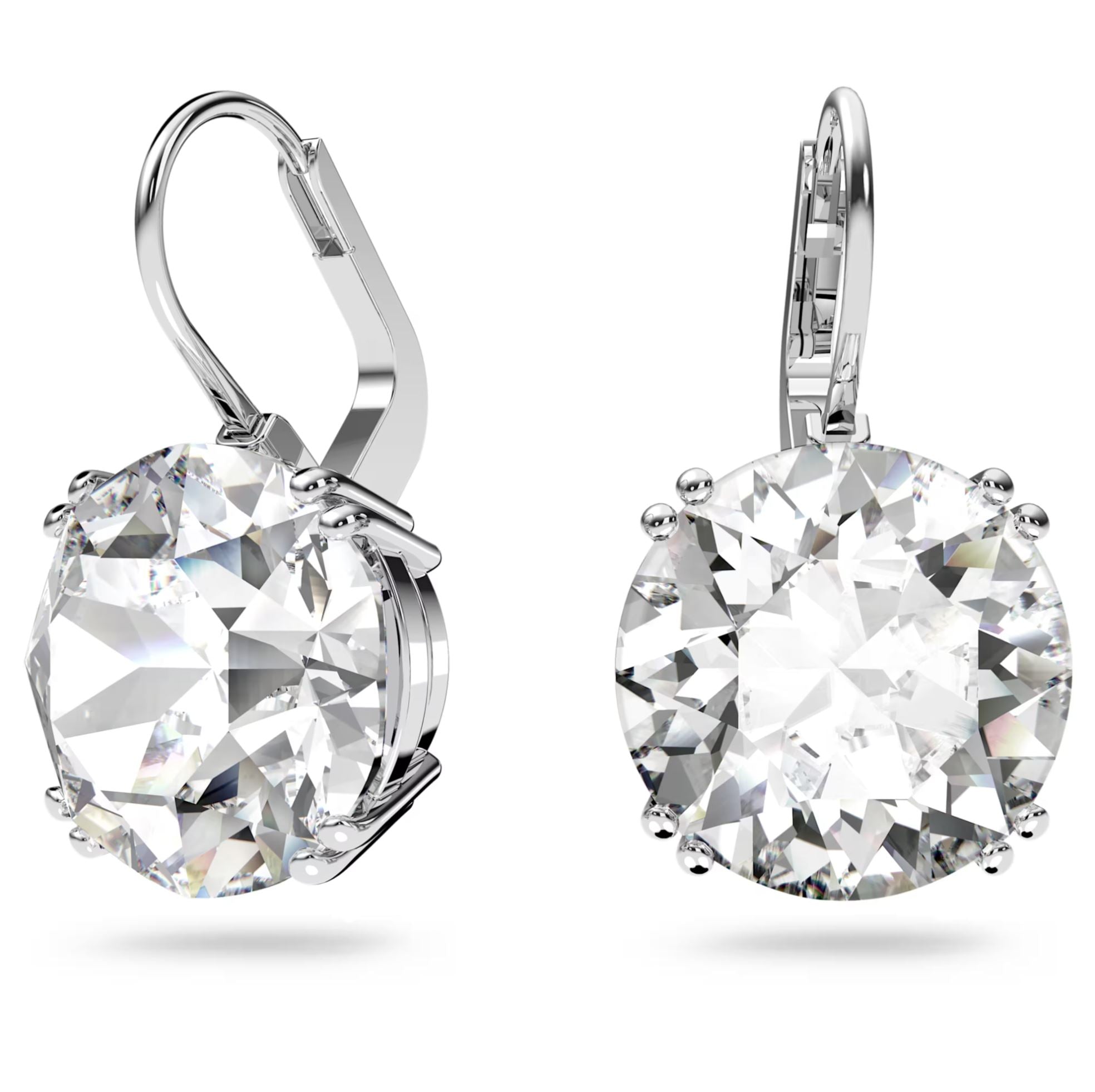 Swarovski Millenia Drop Earrings - Round cut, White, Rhodium plated