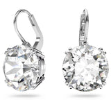 Swarovski Millenia Drop Earrings - Round cut, White, Rhodium plated