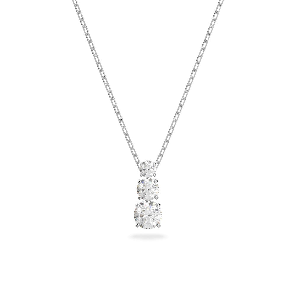 Swarovski Attract Trilogy Necklace - White, Rhodium Plated