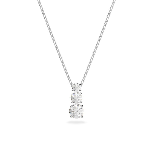 Swarovski Attract Trilogy Necklace - White, Rhodium Plated