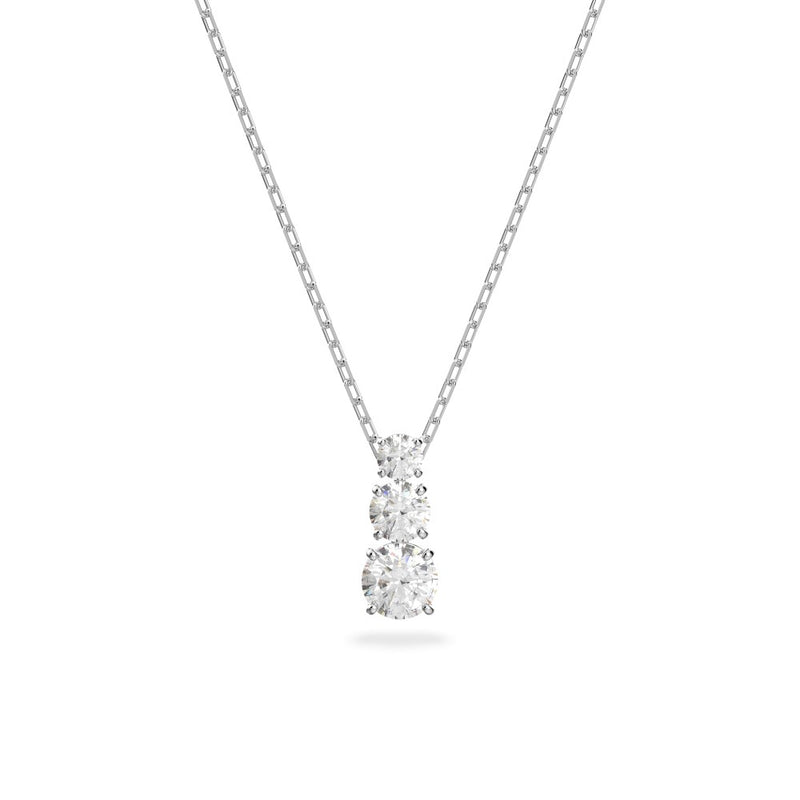 Swarovski Attract Trilogy Necklace - White, Rhodium Plated