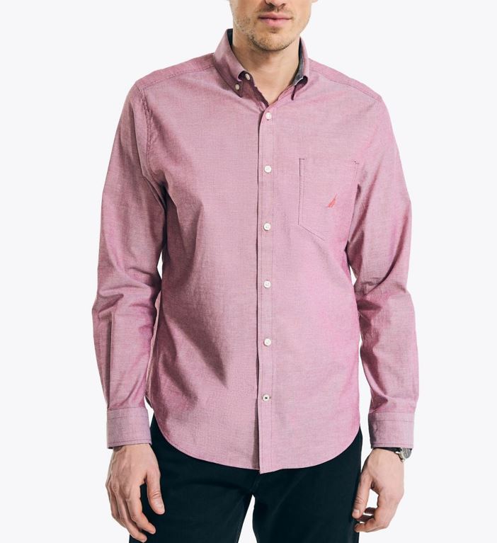 Nautica Mens Oxford Long Sleeve Button Down Shirt