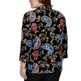 Alfred Dunner Womens Velvet Floral Paisley 2-In-1 Top with Necklace