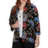 Alfred Dunner Womens Velvet Floral Paisley 2-In-1 Top with Necklace