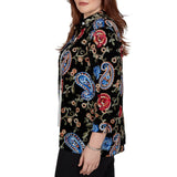 Alfred Dunner Womens Velvet Floral Paisley 2-In-1 Top with Necklace
