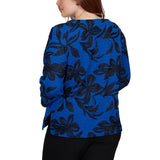 Alfred Dunner Womens Allover Floral Textured Top
