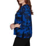Alfred Dunner Womens Allover Floral Textured Top