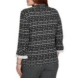 Alfred Dunner Womens Houndstooth 2-In-1 Top with Necklace