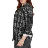 Alfred Dunner Womens Houndstooth 2-In-1 Top with Necklace
