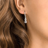 Swarovski Attract Trilogy Hoop Earrings - White, Rhodium Plated