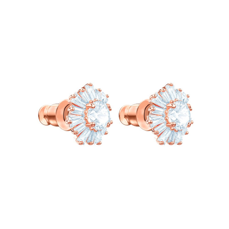 Swarovski Sunshine Stud Earrings - White, Rose Gold-Tone Plated