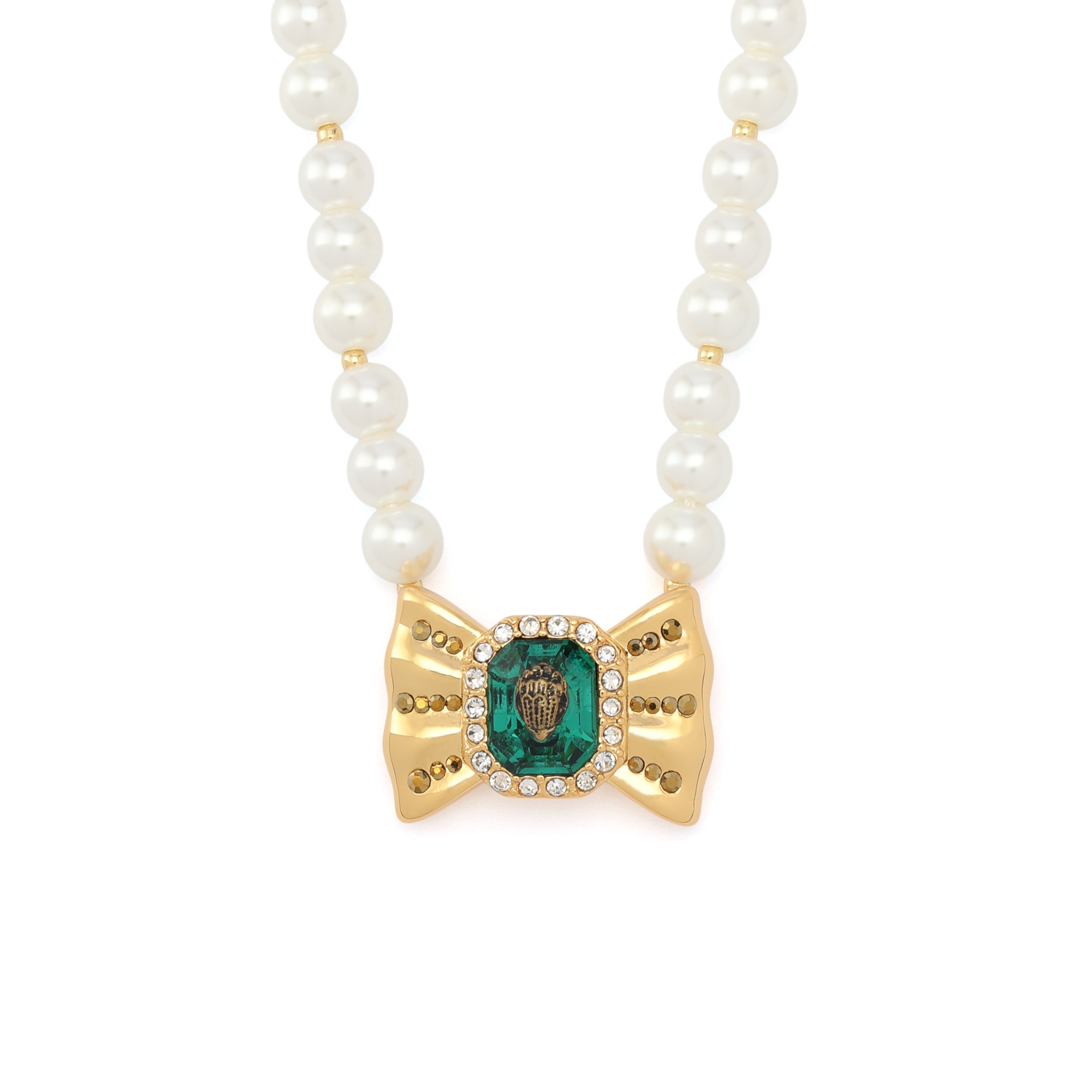 Kurt Geiger Signature Eagle Bow Pearl Necklace
