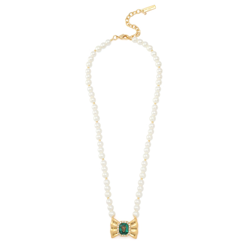 Kurt Geiger Signature Eagle Bow Pearl Necklace