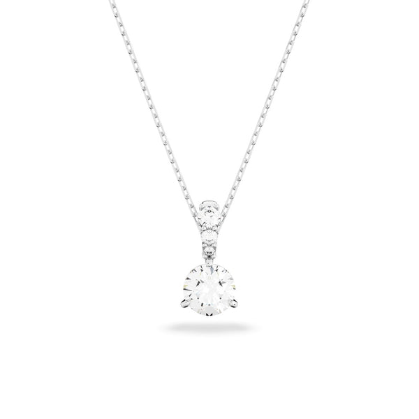 Swarovski Solitaire Necklace - White, Rhodium Plated