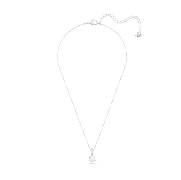 Swarovski Solitaire Necklace - White, Rhodium Plated