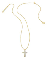 Kendra Scott Gold Crystal Cross Necklace & Cailin Crystal Stud Earrings Boxed Set