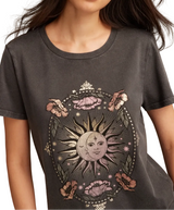 Lucky Brand Womens Celestial Floral Sun Classic Crew Shirt