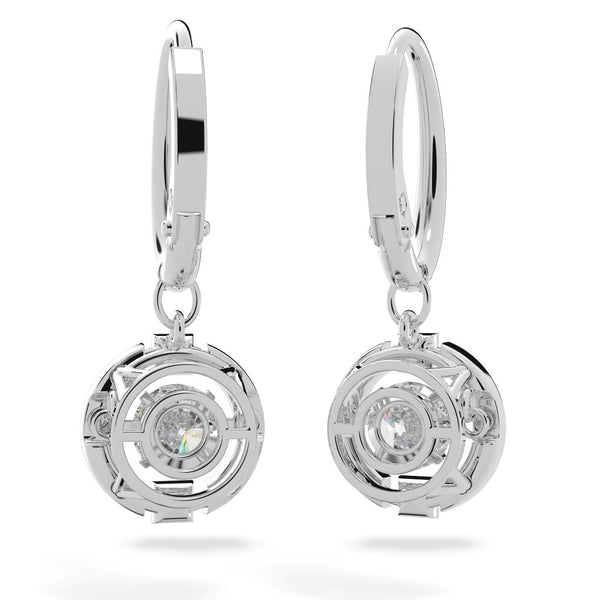 Swarovski Sparkling Dance Drop Earrings - White, Rhodium Plated