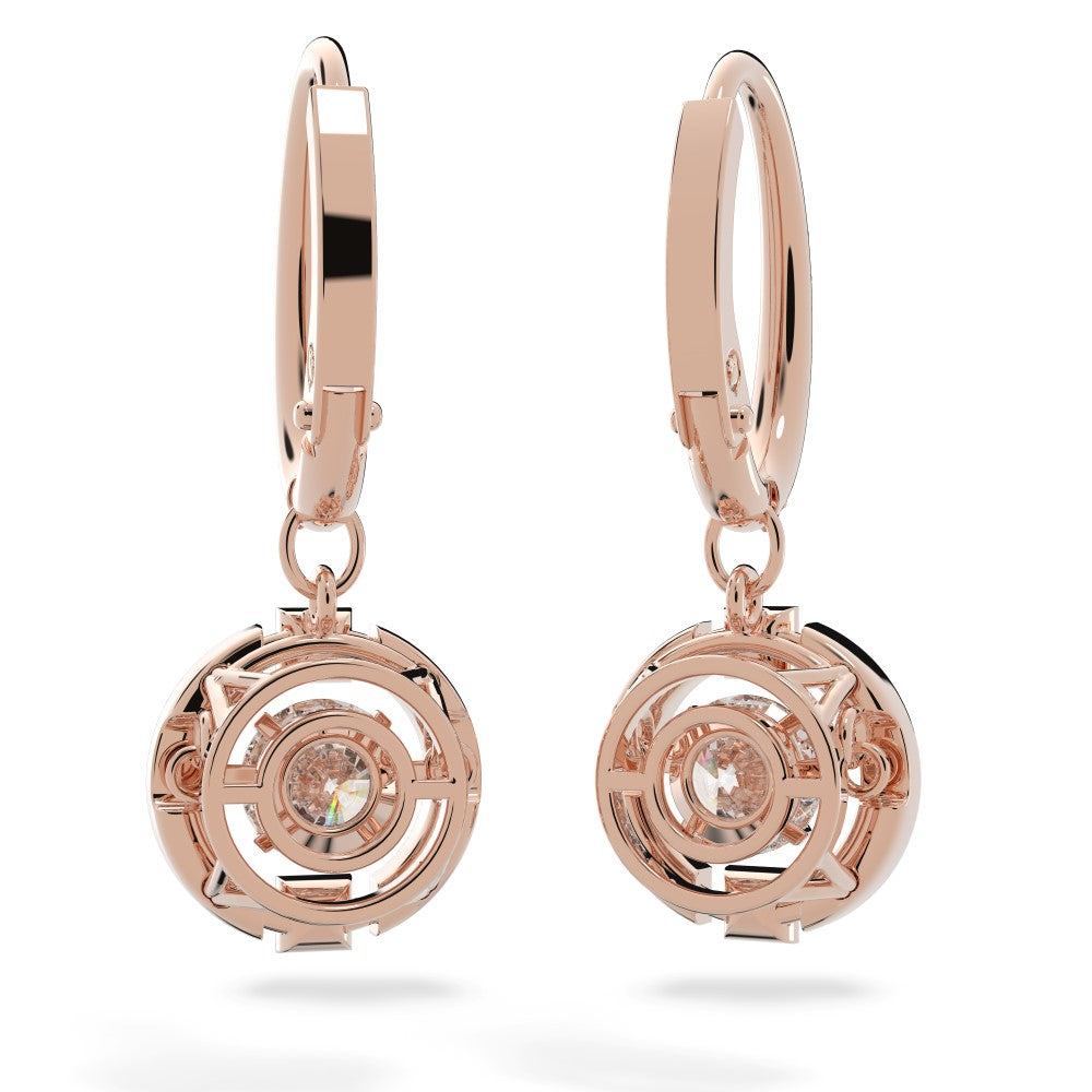 Swarovski Sparkling Dance Drop Earrings - White, Rose Gold-Tone Plated