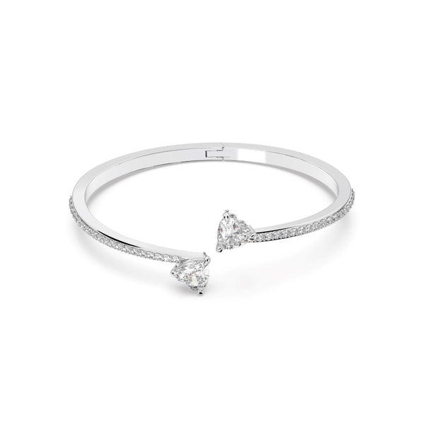 Swarovski Attract Soul Bangle Bracelet - White, Rhodium Plated