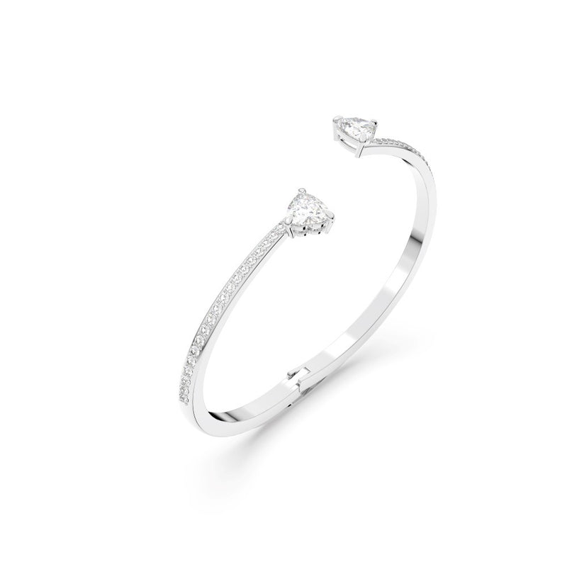 Swarovski Attract Soul Bangle Bracelet - White, Rhodium Plated