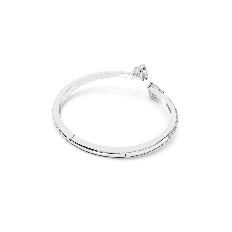 Swarovski Attract Soul Bangle Bracelet - White, Rhodium Plated