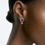 Swarovski Attract Hoop Earrings - White, Rhodium Plated