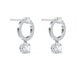 Swarovski Attract Hoop Earrings - White, Rhodium Plated