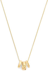 Coach Signature C Braided Rondelle Short Pendant Necklace