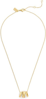 Coach Signature C Braided Rondelle Short Pendant Necklace