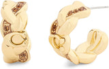Coach Signature C Braided Hoop Earrings