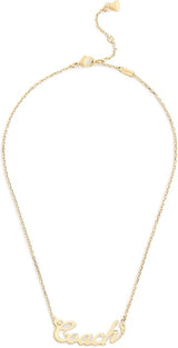 Coach Signature Name Plate Short Pendant Necklace