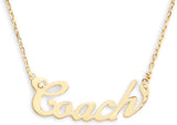 Coach Signature Name Plate Short Pendant Necklace