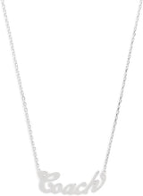 Coach Signature Name Plate Short Pendant Necklace
