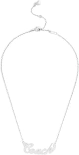 Coach Signature Name Plate Short Pendant Necklace