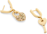 Coach Signature Charming Charms Padlock & Key Huggie Earrings