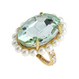 Kurt Geiger Pearl Oval Stone Cocktail Ring - Size 7