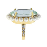 Kurt Geiger Pearl Oval Stone Cocktail Ring - Size 7