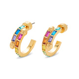 Kurt Geiger Signature Eagle Baguette Stone Hoop Earrings