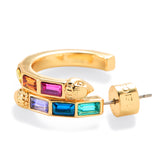 Kurt Geiger Signature Eagle Baguette Stone Hoop Earrings