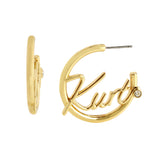 Kurt Geiger Signature Kurt Script Medium Hoop Earrings